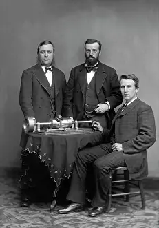 Edison: Thomas Edison with his phonograph, 1878