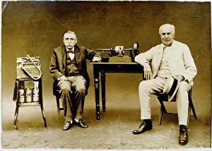 Phonograph: Thomas Edison with his phonograph