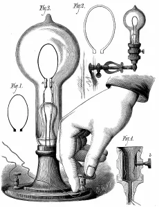 Carbon: Thomas Edison's carbon filament lamp. From The