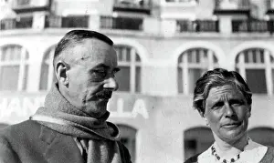 Katia: THOMAS MANN-With his wife Katia. 1932. ?