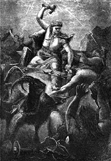 Odin: Thor, Germanic god of thunder, szene, beating