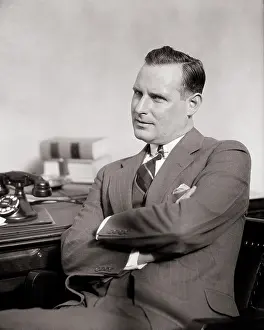 Serious Thoughtful Frowning Man in Suit and Tie