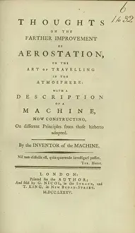 Thoughts: Thoughts of the Farther Improvement of Aerostation