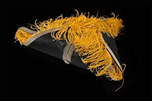 Verney: Three-cornered hat with orange ostrich feather border, 1911