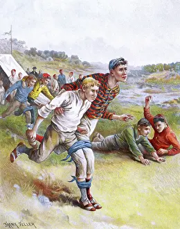 Runners: THREE-LEGGED RACE