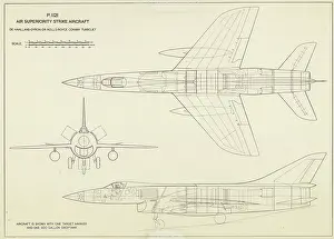 P1121: A three-view drawing of the Hawker P1121