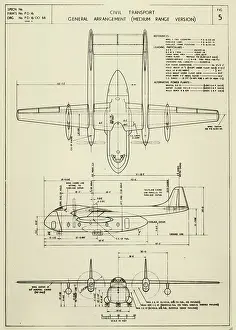Three-view drawing of the Short PD16 (Medium range version)