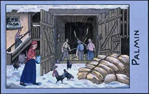 Thresh: Threshing in a barn