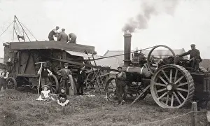 The Andrew Jenkins Collection: Threshing corn by traction engine