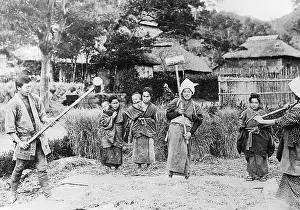 Threshing: Threshing of rice, 1938