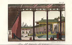 Ferrrario: Throne of the Emperor of Japan in Edo Castle (Tokyo)