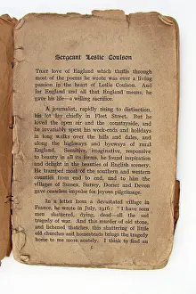 Posthumously: A well thumbed book of poems by Sergeant Leslie Coulson