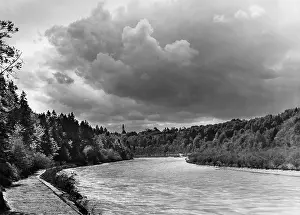Thunderstorm: Thunderclouds over the Isar near Pullach, around 1935
