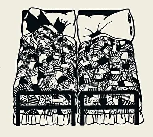 Quilt: Tickety Tock - Silhouette illustration