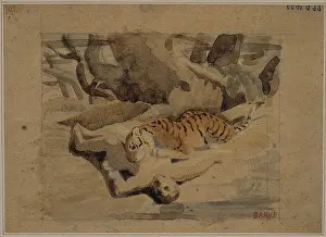 Breton: Tiger eating a man