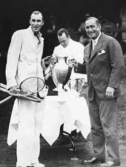 1322: Bill Tilden receives trophy from Samuel Collum