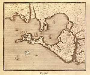 Tecnol Gicas: Tile of the 18th century with scene of boats in