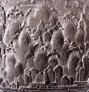 Kingdoms: Tile from 7th century Three Kingdoms Period of Korea