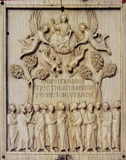 Bargello: Tile with The Ascension. Ivory