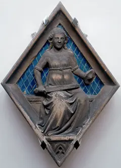 Giottos: Tile by the school of Andrea Pisano, Florence