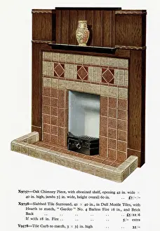 Mottle: Tiled fireplace with wooden surround 1936