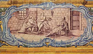 Mosteiro: Tiles, Refectory, Jeronimos Monastery, Lisbon, Portugal