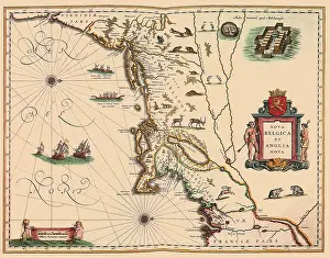 Blaeu: Tilted North America 1630