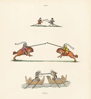 Strutt: Tilting jousts, 14th century