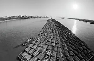 Rafts: Timber rafting on Kama River, 1976