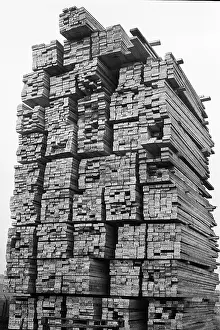 Stacked: Timber stacked at the docks