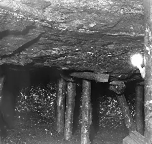 Props: Timber supports in a South Wales mine