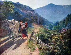 Waldmuller: In the time of roses by Ferdinand Georg WaldmEuller
