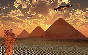 Pyramid: A time traveler visiting the pyramids of ancient Egypt