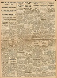 Wavell: The Times Acceptance of Wavell plan