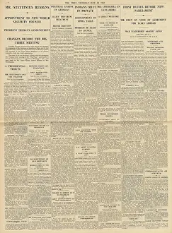 Wavell: The Times Edward Stettinius resigns