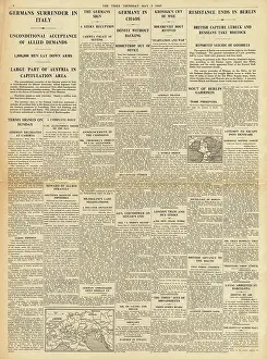 Lubeck: The Times Germans surrender in Italy