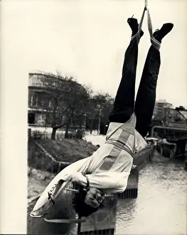 Challenged: Timothy Dill-Russell, escapologist, River Thames, London