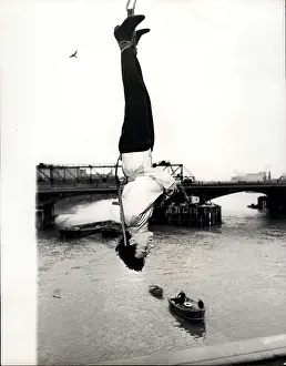 Challenged: Timothy Dill-Russell, escapologist, River Thames, London
