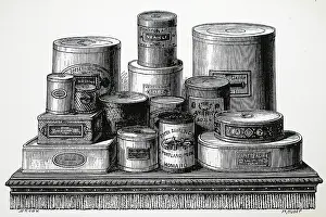 Canned: Tins of meat, fish and vegetables