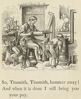 Hammering: Tinsmith in Workshop
