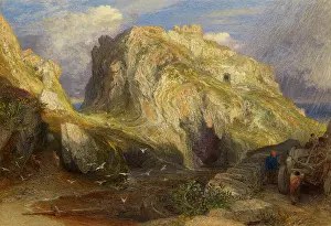 Bodycolour: Tintagel Castle: Approaching Rain