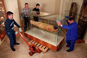 Franais: Tissue sampling operation of an Egyptian mummy
