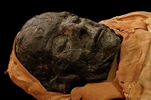 Franais: Tissue sampling operation of an Egyptian mummy