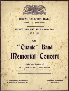 Foxing: Titanic Band Memorial Concert programme
