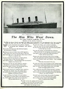 Verse: Titanic, The Men Who Went Down - poem