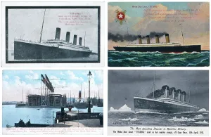 Titanics: FOUR TITANIC POSTCARDS