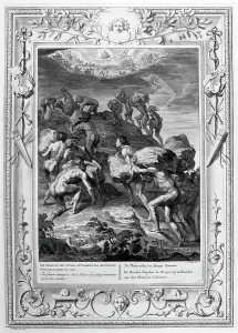 Represented: The Titans. Engraved illustration from The Temple