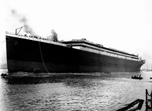 Launched: The Titantic cruise liner when it was launched