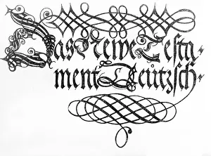 Typography: Title of the first translation of the New Testament, 1522
