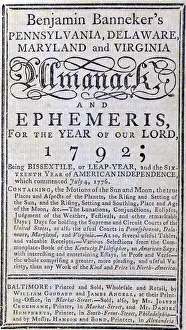 Almanac: Title page of a 1792 Almanac published by ?